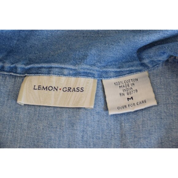 Vintage 80s Blue Sleeveless Shirt | size‎ M - Picture 8 of 10